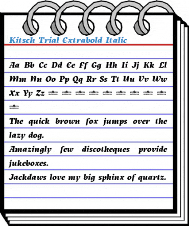 Kitsch Trial Extrabold Italic Font