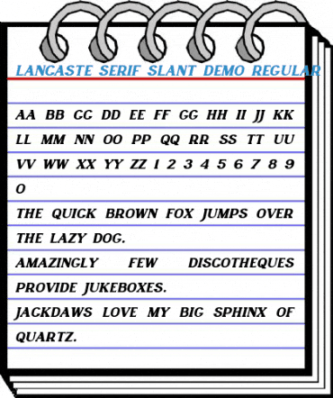 Lancaste Serif Slant Demo Regular Font
