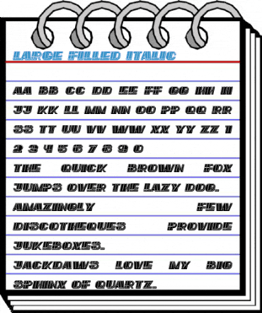Large Filled Italic Font