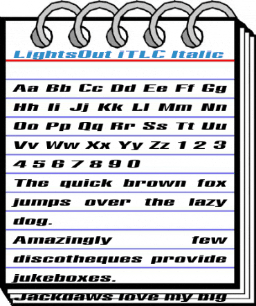 LightsOut iTLC Italic Font