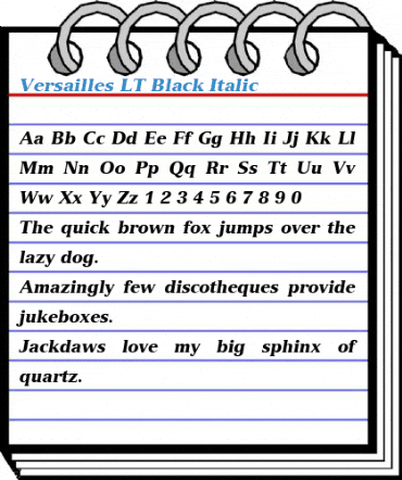 Versailles LT Black Italic Font