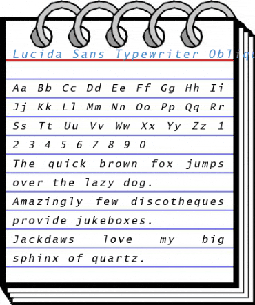 Lucida Sans Typewriter Oblique Font