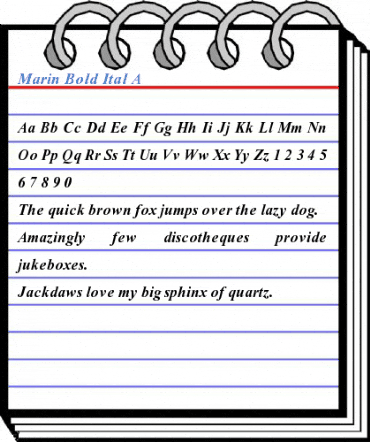 Marin Bold Ital A Font