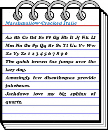 Marshmallow-Cracked Italic Font