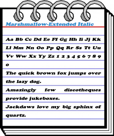 Marshmallow-Extended Italic Font