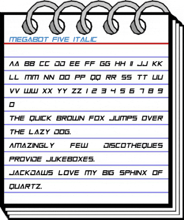 Megabot Five Italic Font