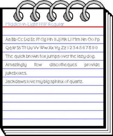 Middleton-Light HW Regular Font