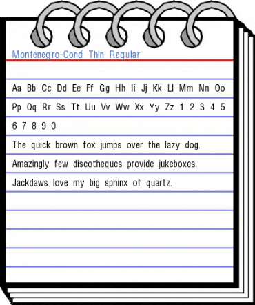 Montenegro-Cond Thin Regular Font