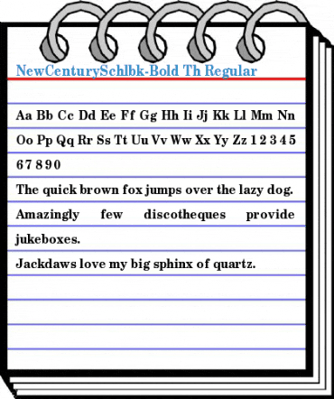 NewCenturySchlbk-Bold Th Regular Font