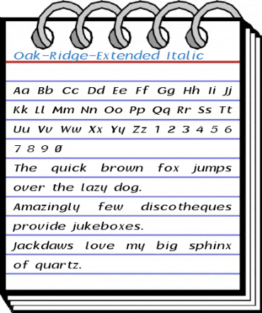 Oak-Ridge-Extended Italic Font