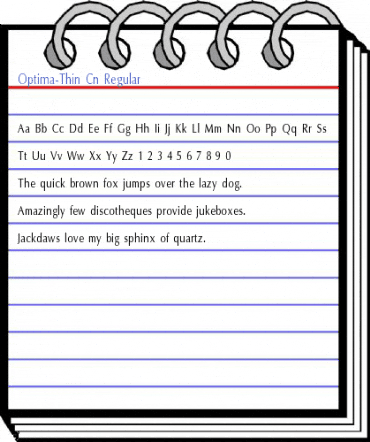 Optima-Thin Cn Regular Font