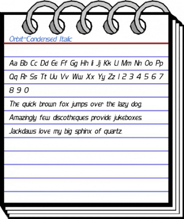 Orbit-Condensed Italic Font