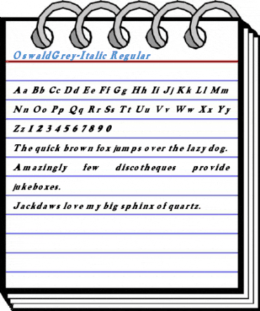 OswaldGrey-Italic Regular Font