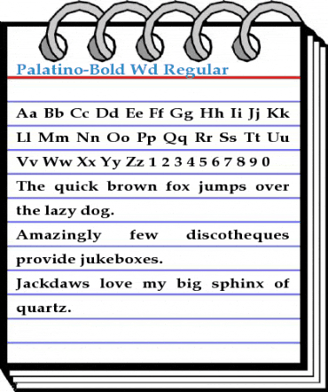 Palatino-Bold Wd Regular Font