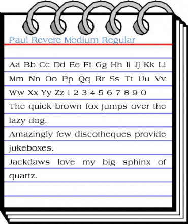 Paul Revere Medium Regular Font