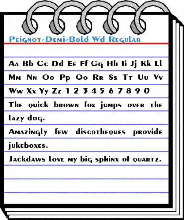 Peignot-Demi-Bold Wd Regular Font