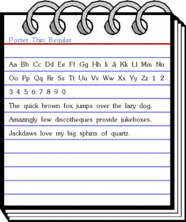 Porter Thin Regular Font