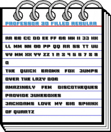 Professor 3D Filled Regular Font