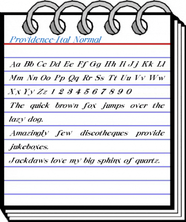 Providence-Ital Normal Font