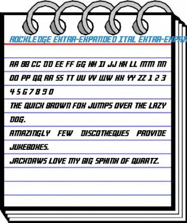 Rockledge Extra-Expanded Ital Extra-Expanded Italic Font
