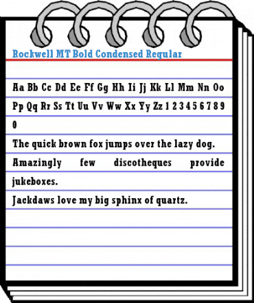 Rockwell MT Bold Condensed Regular Font