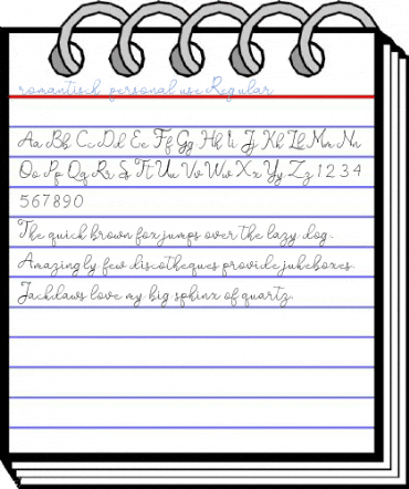 romantisch personal use Regular Font