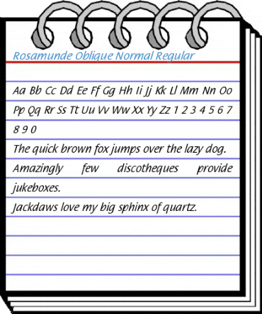 Rosamunde Oblique Normal Regular Font