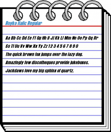 Royko Italic Regular Font