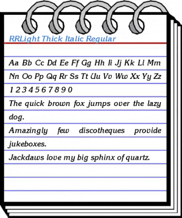 RRLight Thick Italic Regular Font