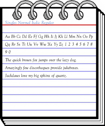 Singles Normal Italic Regular Font