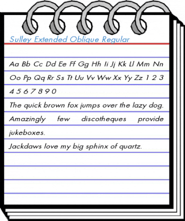 Sulley Extended Oblique Regular Font