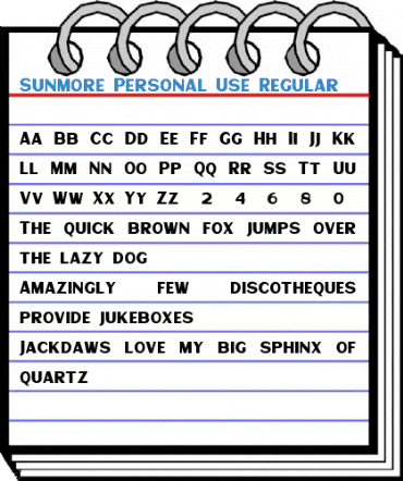 Sunmore Personal Use Regular Font