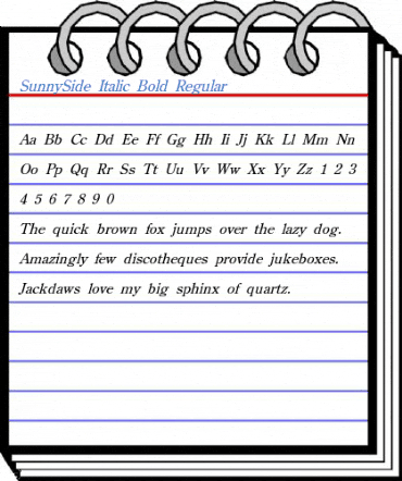 SunnySide Italic Bold Regular Font