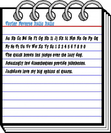Taylor Reverse Italic Italic Font