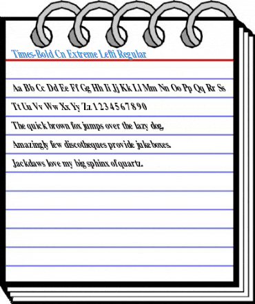 Times-Bold Cn Extreme Lefti Regular Font