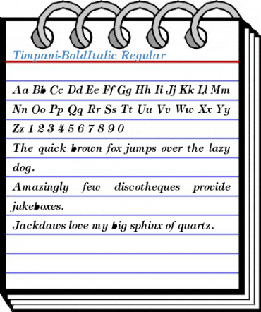 Timpani-BoldItalic Regular Font