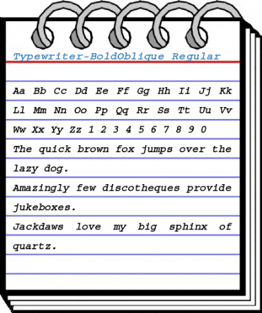 Typewriter-BoldOblique Regular Font