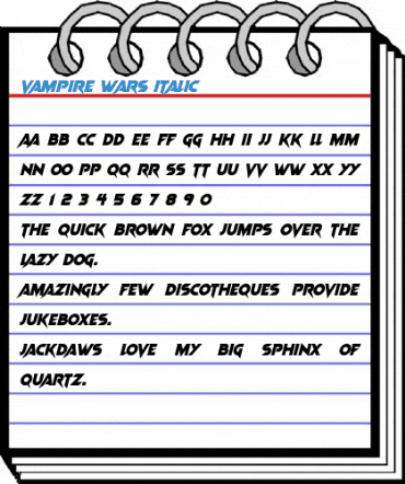 Vampire Wars Italic Font