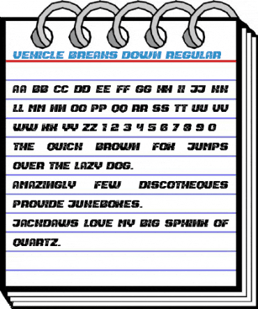 Vehicle Breaks Down Regular Font