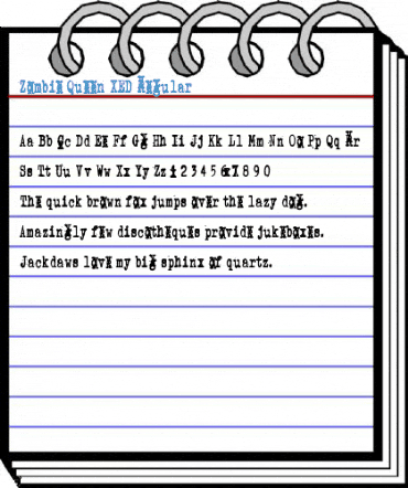 Zombie Queen XED Regular Font