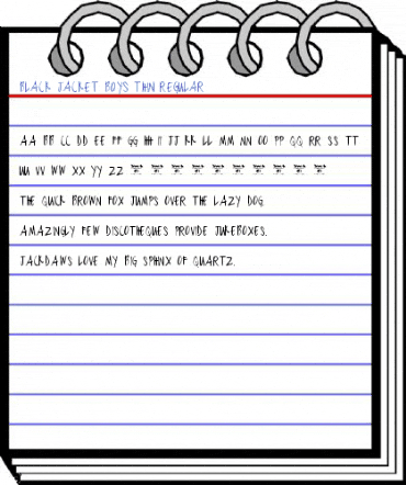 black jacket boys Thin Regular Font