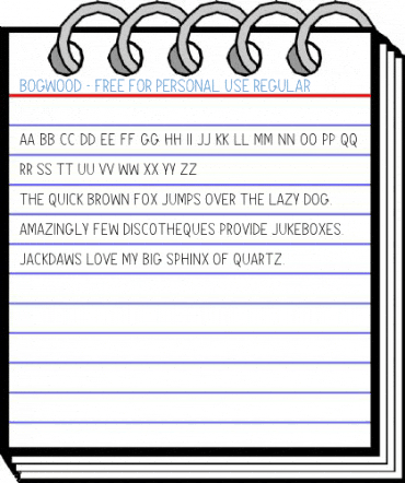 Bogwood - Free For Personal Use Regular Font