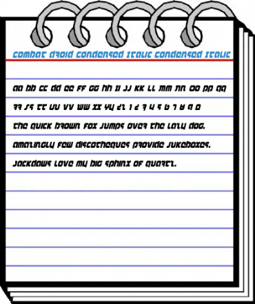Combat Droid Condensed Italic Condensed Italic Font