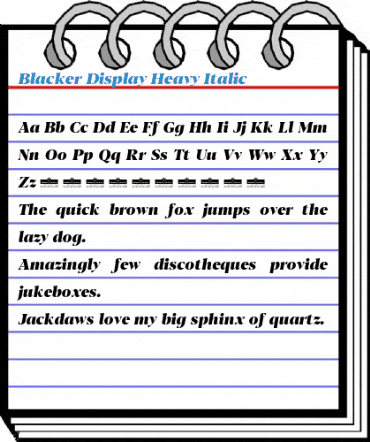 Blacker Display Heavy Italic Font