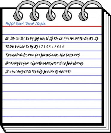 Hello Dear Demo Italic Font