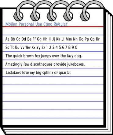 Mollen Personal Use Cond Regular Font