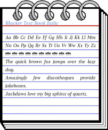 Blacker Text Book Italic Font
