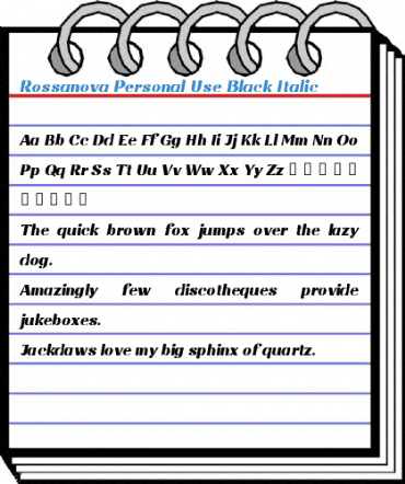 Rossanova Personal Use Black Italic Font