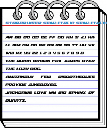 Starcruiser Semi-Italic Semi-Italic Font