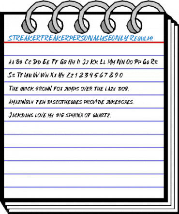 STREAKERFREAKERPERSONALUSEONLY Regular Font